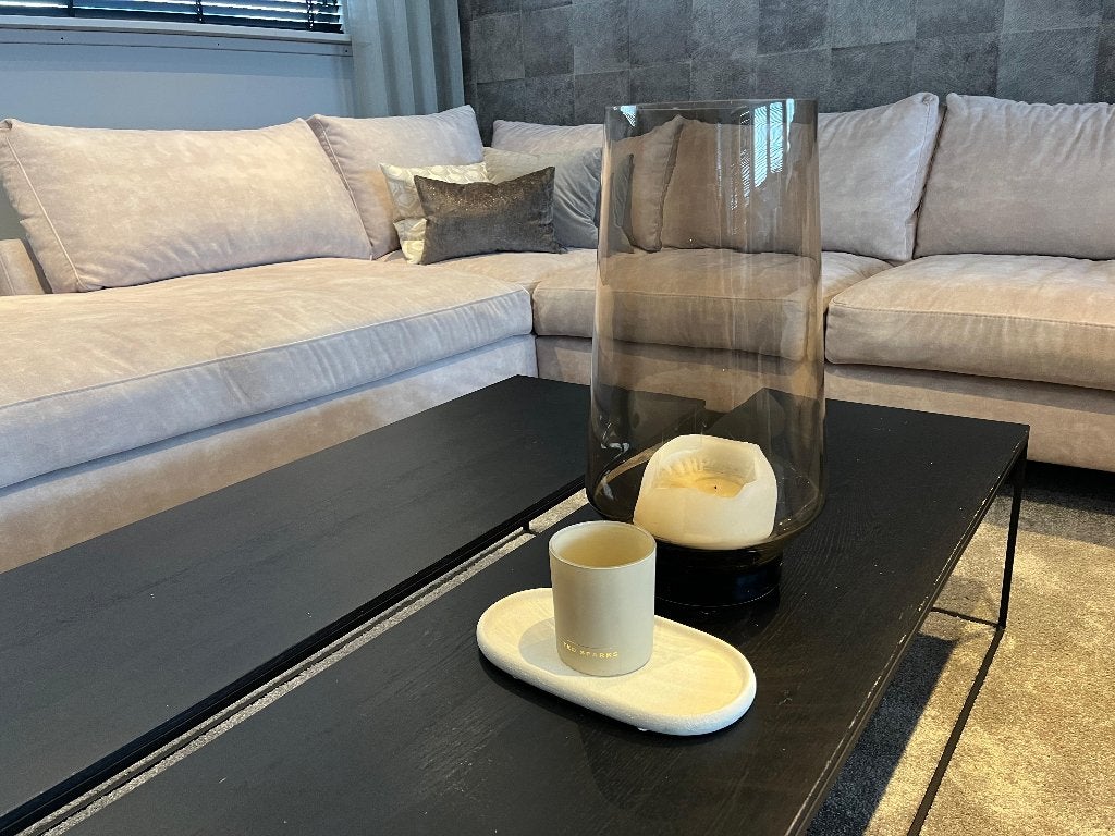 Zwarte salontafels, set van 2, houten blad/metalen frame., Huis en Inrichting, Tafels | Salontafels, Landelijk Modern, Minder dan 50 cm