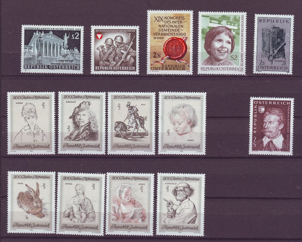 Oostenrijk** postfriszegels van 1969 vlgs scan, Postzegels en Munten, Postzegels | Europa | Overig, Ophalen of Verzenden, Overige landen