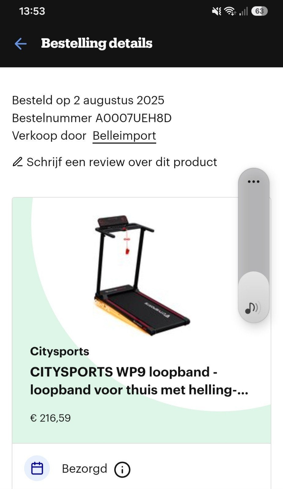 Citysports loopband, Sport en Fitness, Fitnessapparatuur, Ophalen, Zo goed als nieuw, Loopband