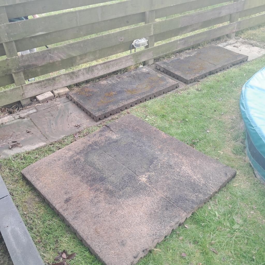 Rubberen tegels, Tuin en Terras, Ophalen, Gebruikt, Overige typen, Rubber