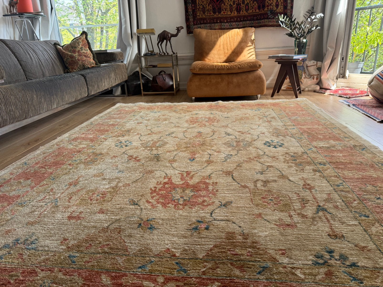 Titel: Handgeknoopt Afghaans Ziegler tapijt 263 x 201 cm