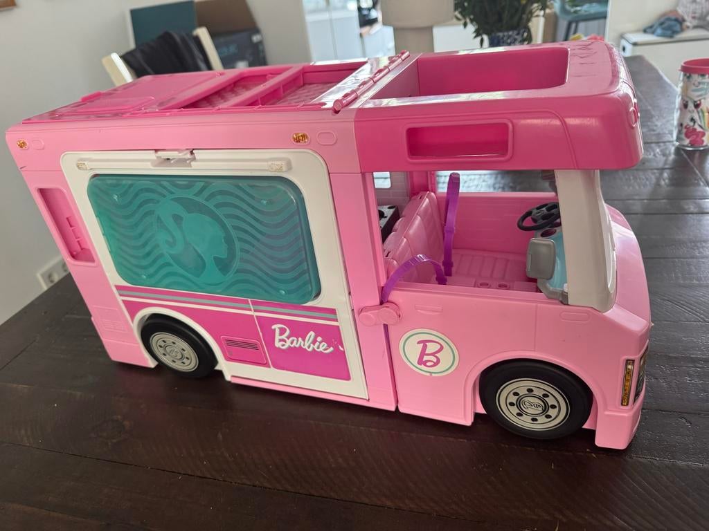 Barbie Camper met accessoires, Ophalen, Zo goed als nieuw