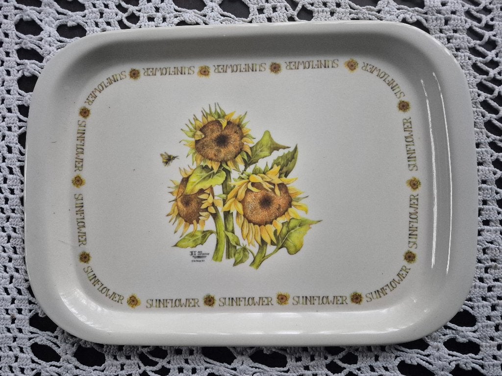 Dienblaadje Jet and Company met zonnebloemen design, Kunststof, Afgeronde hoeken, Ophalen of Verzenden, Zo goed als nieuw