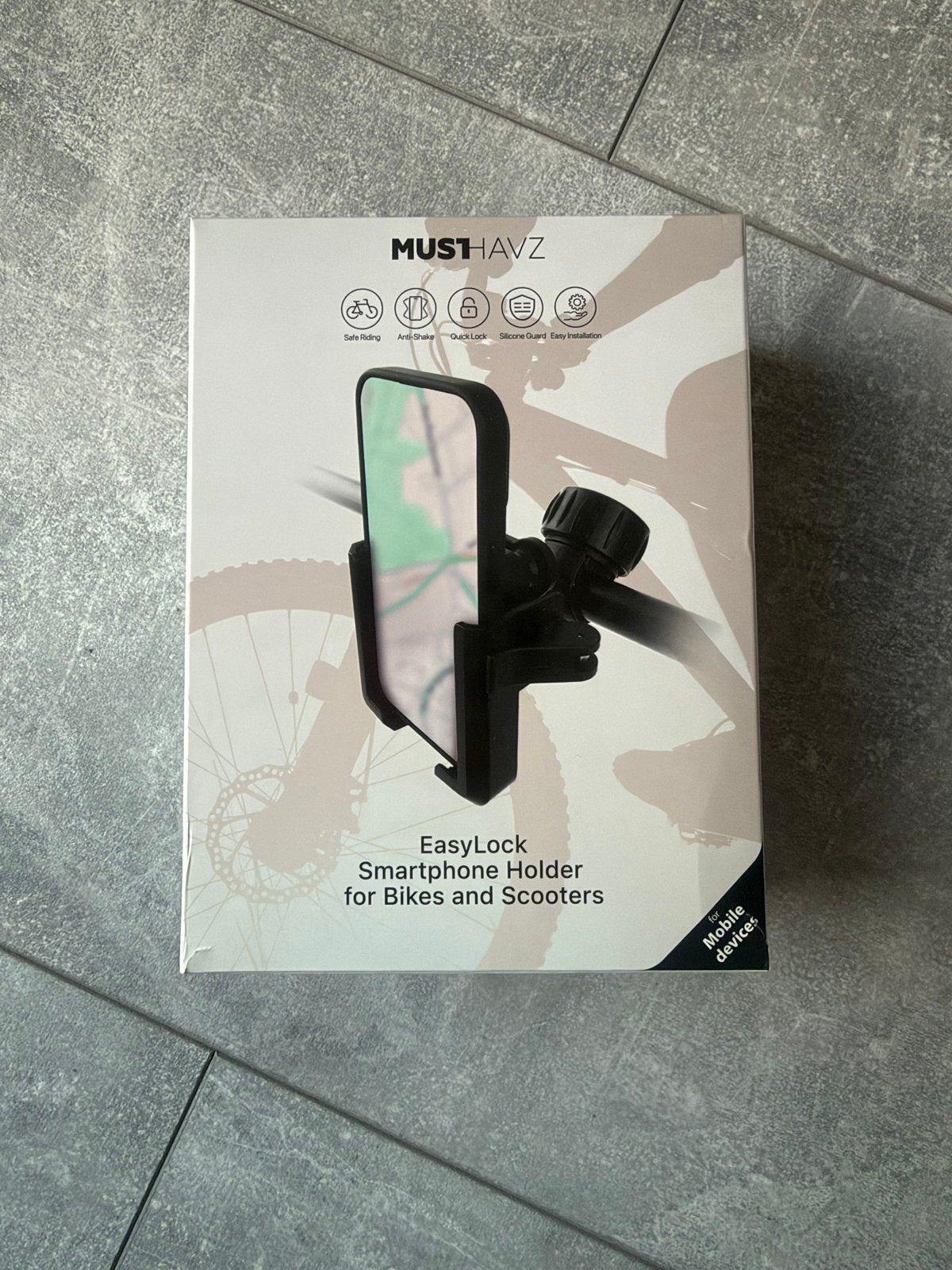 Musthavz EasyLock Telefoonhouder voor Fiets & Scooter, Ophalen of Verzenden, Nieuw, Overige typen