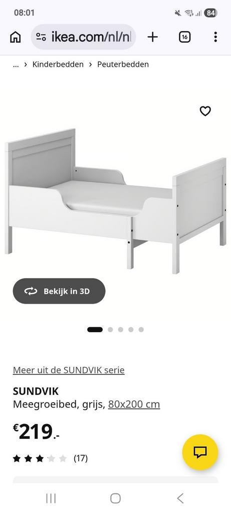 Ikea Sundvik meegroeibed en kledingkast, Ophalen, Zo goed als nieuw, Jongetje of Meisje