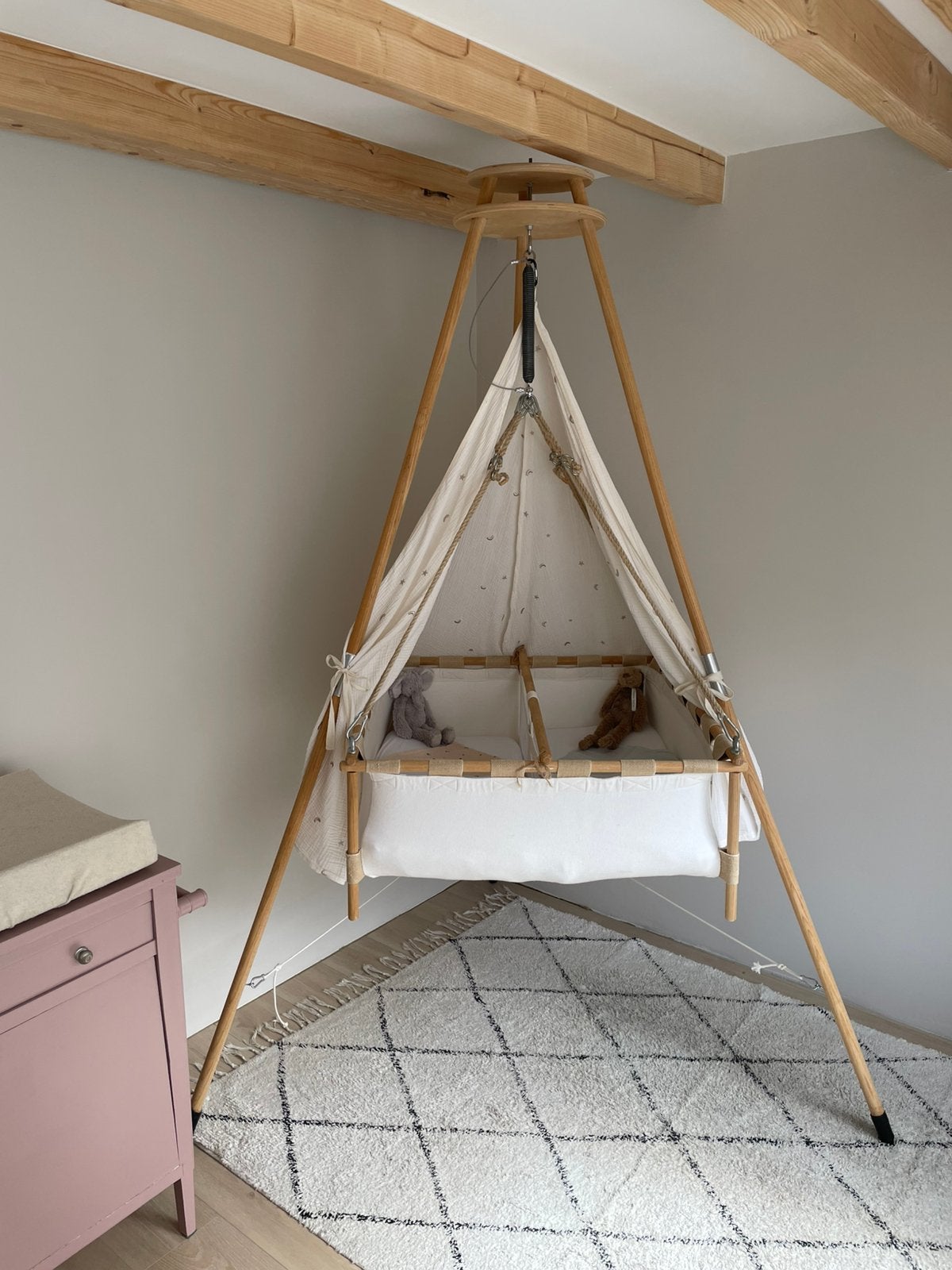 Hussh cradle tweelingwieg, Ophalen, Zo goed als nieuw, Minder dan 140 cm, Minder dan 70 cm