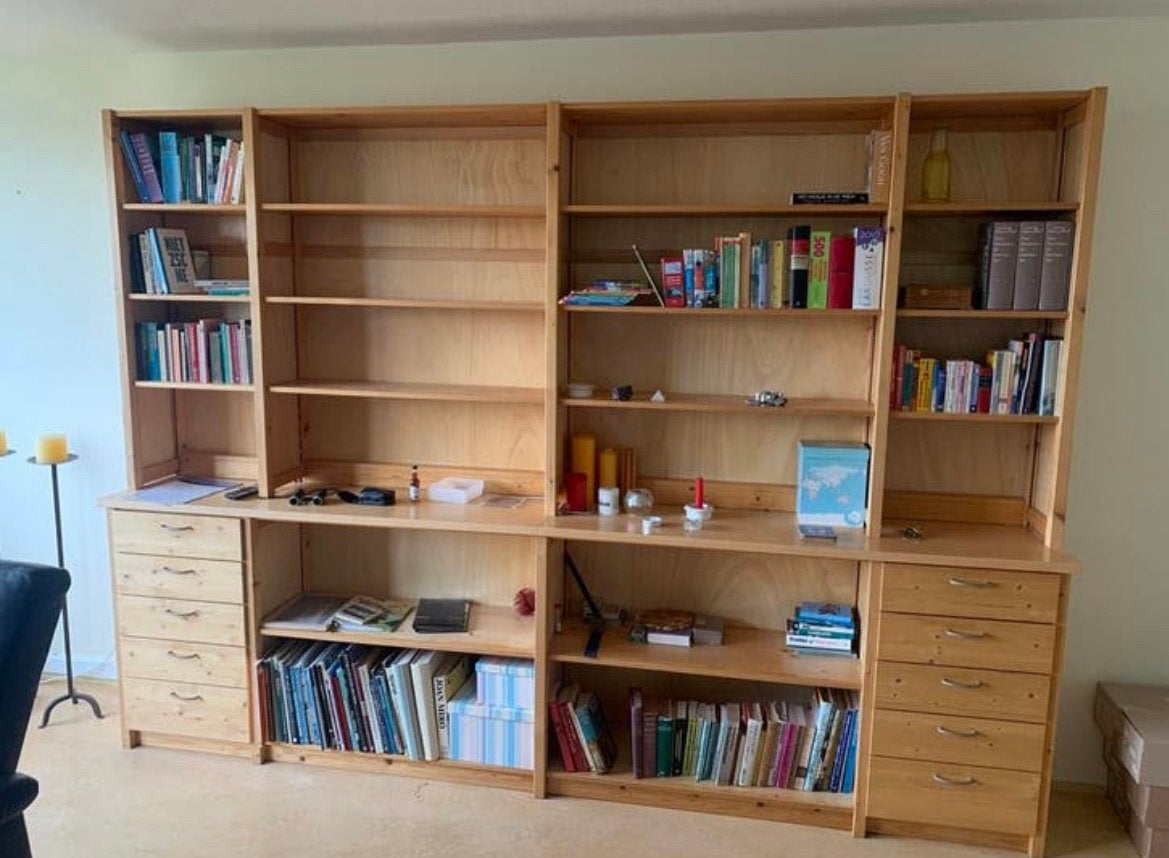 Lundia wandmeubel boekenkast, Ophalen, Zo goed als nieuw, 25 tot 50 cm, 200 cm of meer