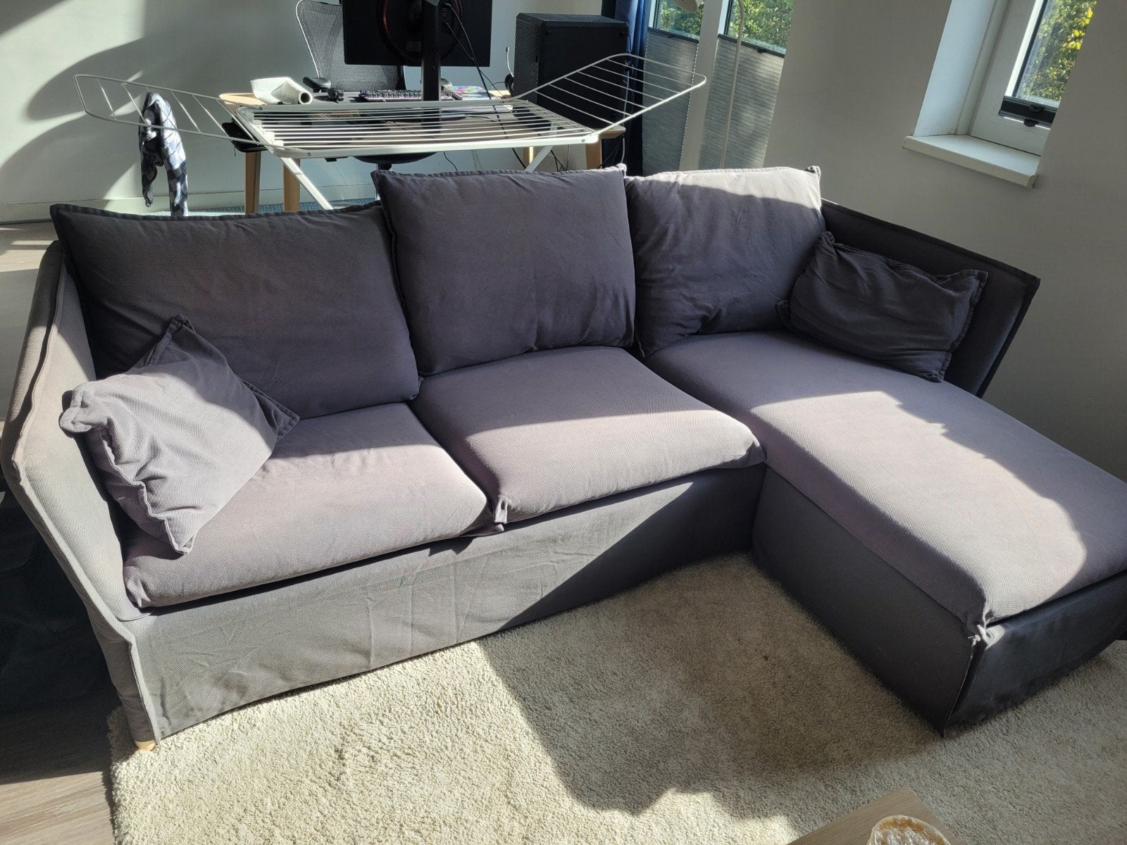 IKEA BACKSÄLEN 3-zitsbank met chaise longue / 3-seat sofa –, Ophalen, Zo goed als nieuw