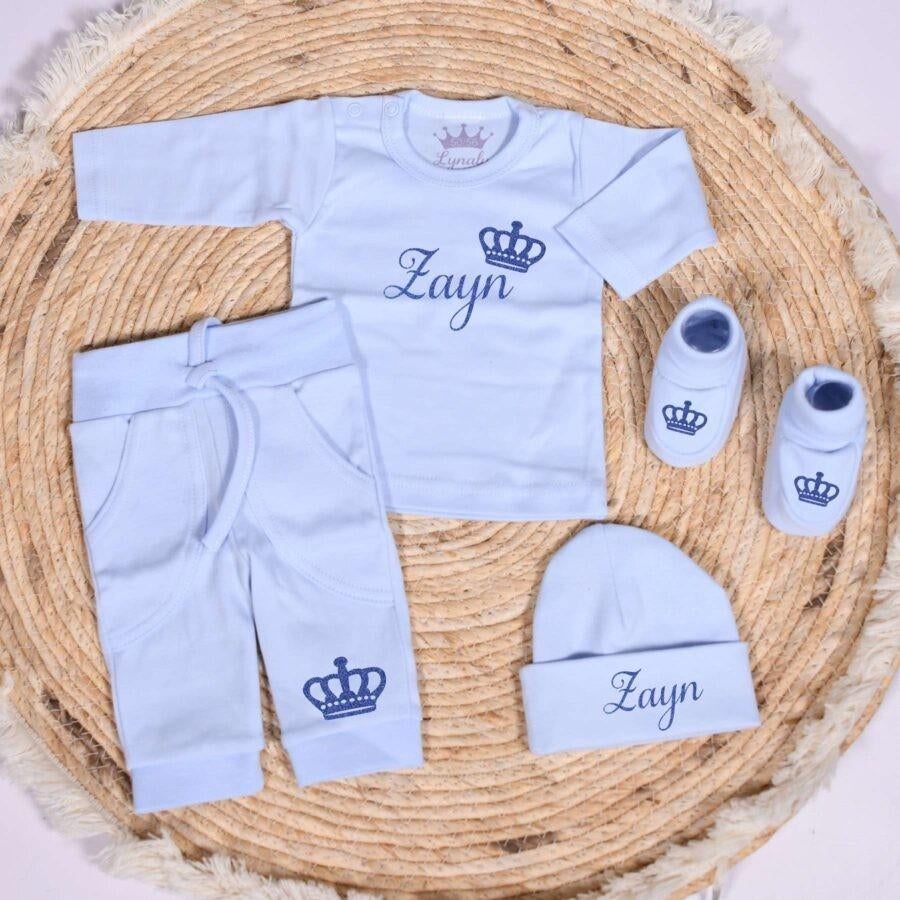 Babykleding jongen met naam en kroontje, Nieuw, Ophalen of Verzenden, Lynaly, Gansstraat 170