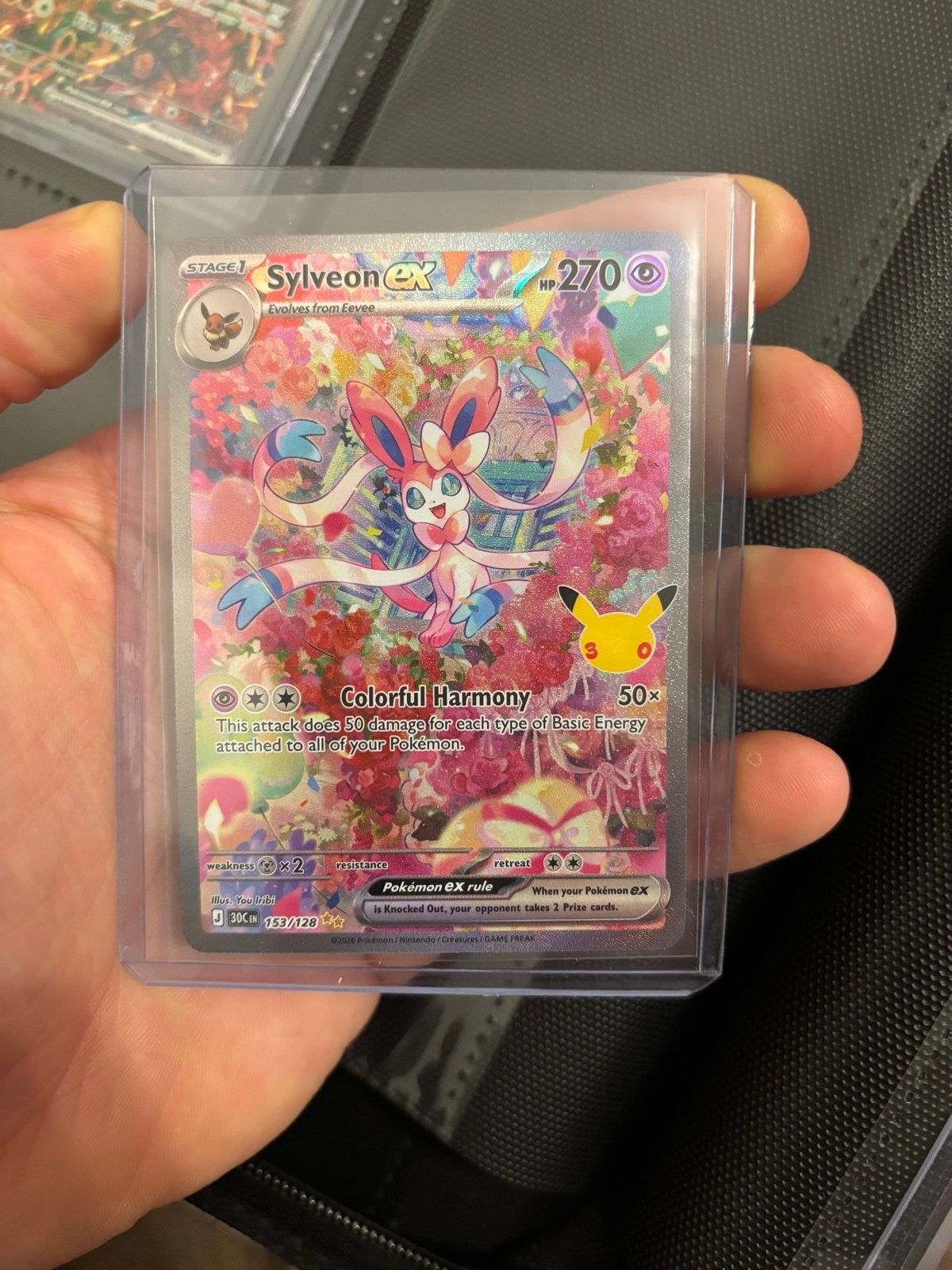 Sylveon EX 30th Celebrations Pokémon Kaart, Ophalen of Verzenden, Zo goed als nieuw, Losse kaart, Foil
