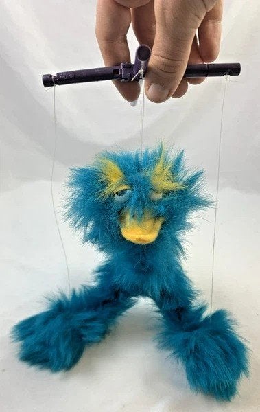 Doozy marionet vogel blauw pluche handpop beweegbaar, Coolsingel 104, 3011 AG Rotterdam, Netherlands, Overige merken, Overige typen
