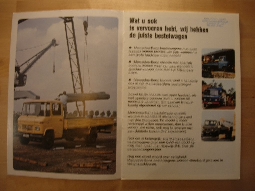 Mercedes 407 409 508 608 613 Brochure 1979 - 407D 508D 608D, Boeken, Zo goed als nieuw, Mercedes-Benz, Mercedes, Ophalen of Verzenden