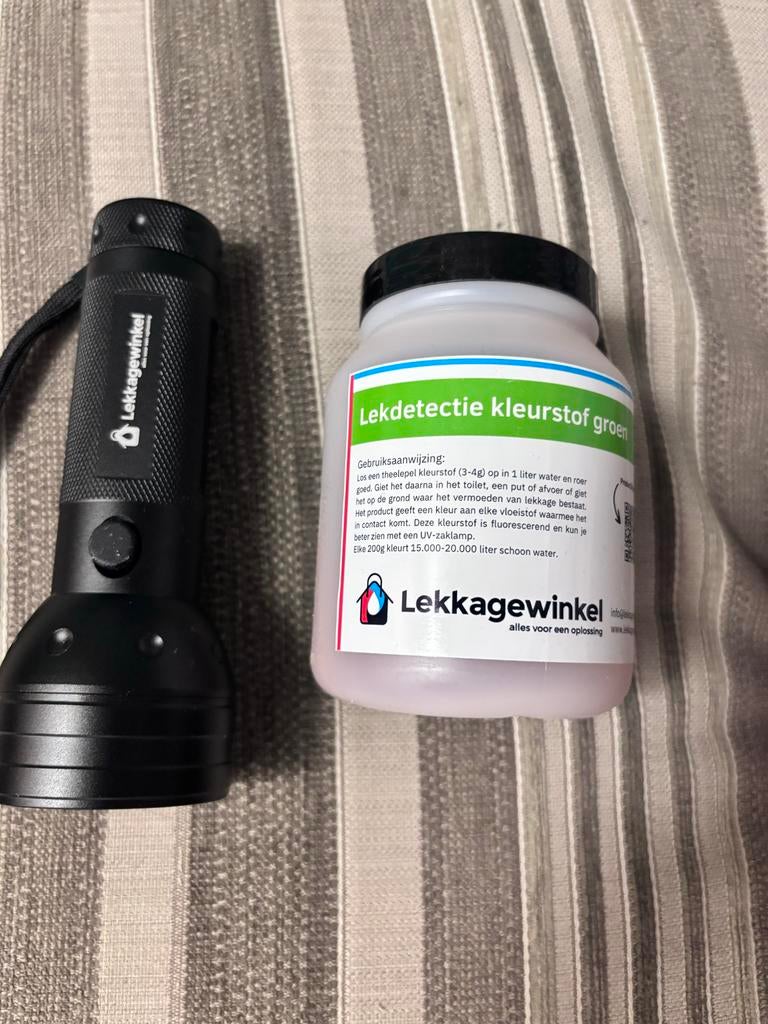 Lekdetectie kleurstof groen fluorescent + UV-zaklamp - Nieuw, Ophalen of Verzenden, Nieuw