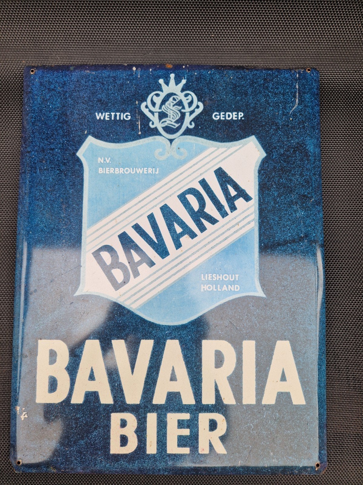 bavaria metalen wandbord 29x 39 biedencm, Ophalen, Zo goed als nieuw, Reclamebord