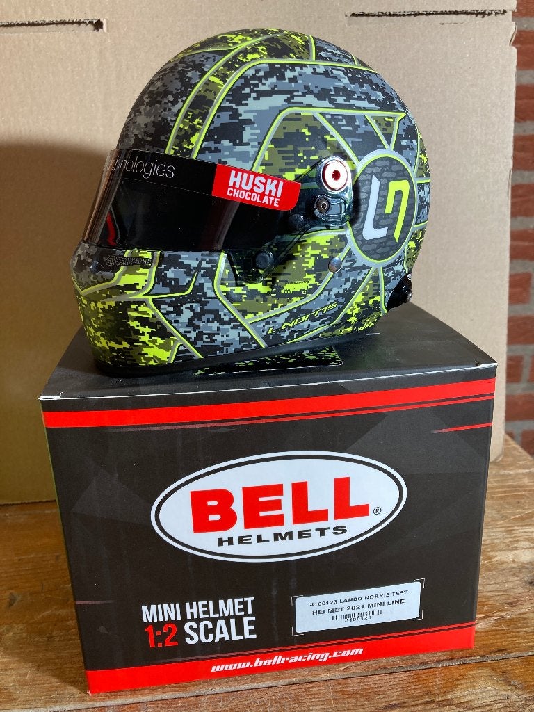 ✅ Lando Norris 1:2 2021 Test helm Mclaren Glitch Helmet Bell, Verzamelen, Automerken, Motoren en Formule 1, Ophalen of Verzenden