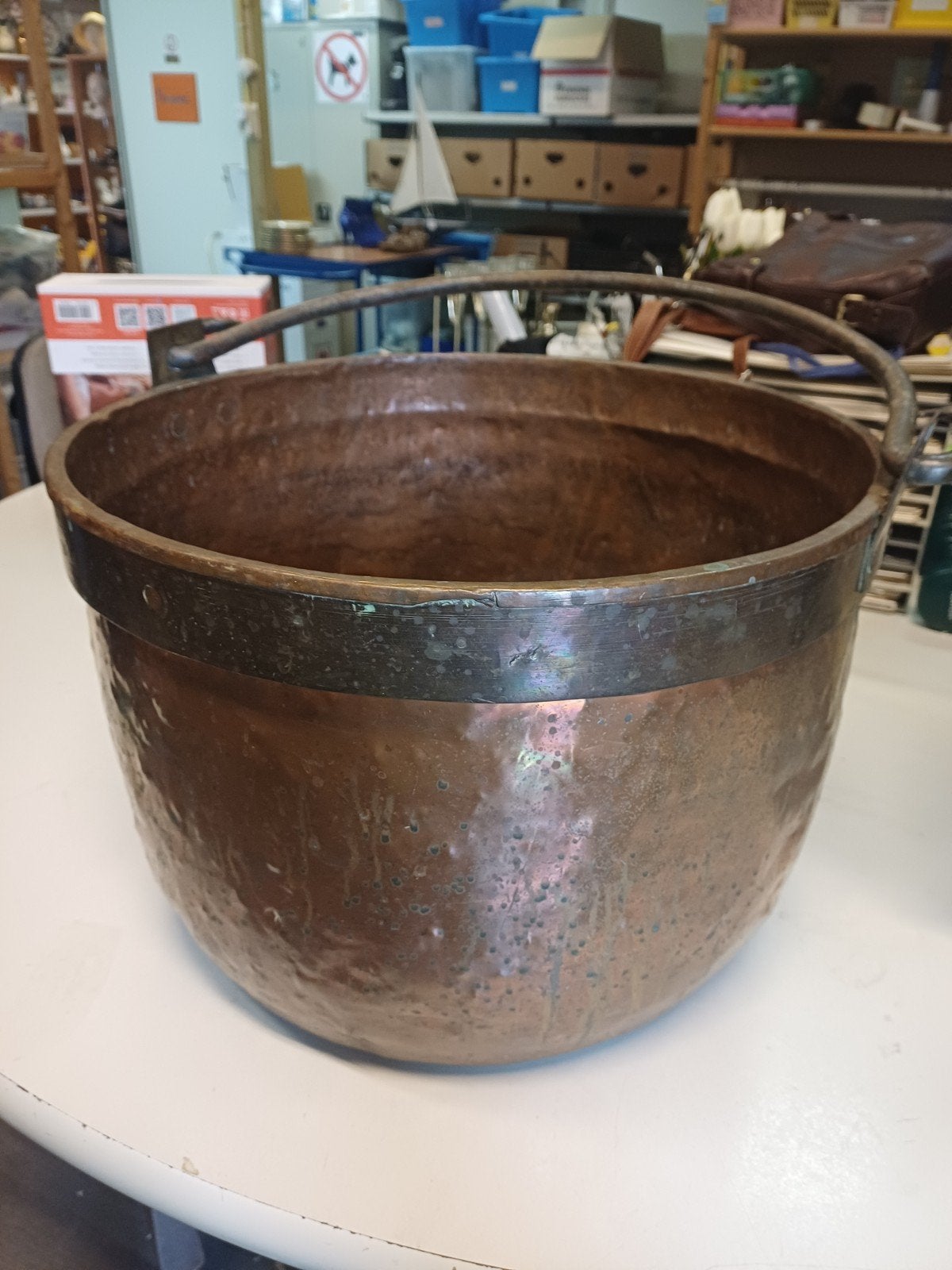 Antieke Koperen Ketel/Aker - Diameter 43cm, Ophalen of Verzenden