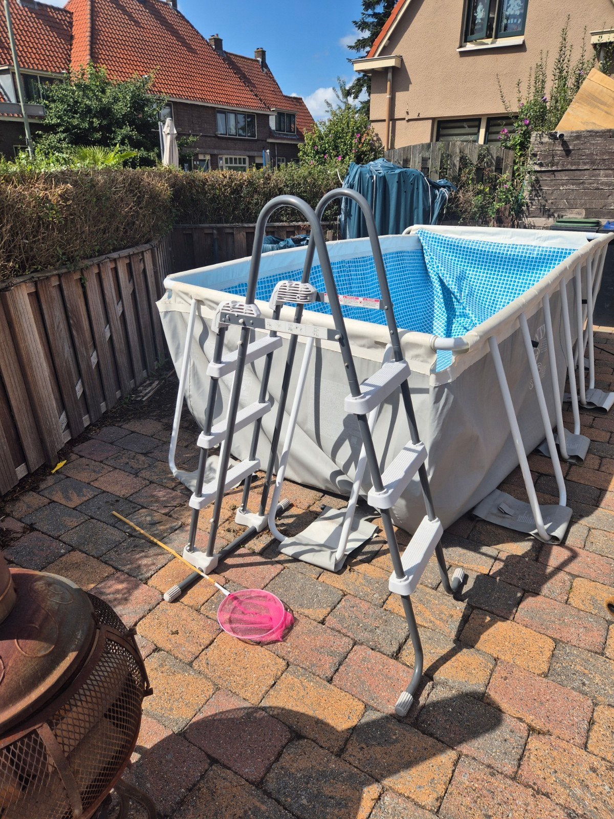 Intex zwembad 2x4m met trap, lichte lekkage bodem, Gebruikt, Ophalen of Verzenden, Minder dan 200 cm, Opzetzwembad