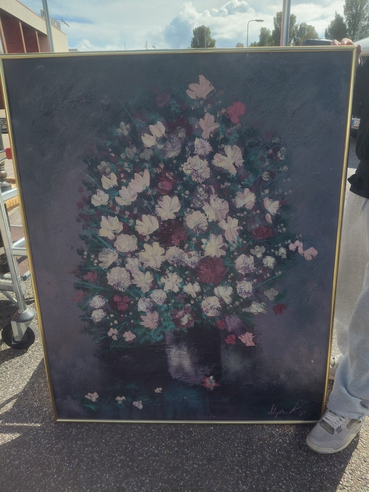 Schilderij: Bloemenpracht van Stephen Kaye, Antiek en Kunst, Bloemen, Doek, Realistisch, Ophalen of Verzenden