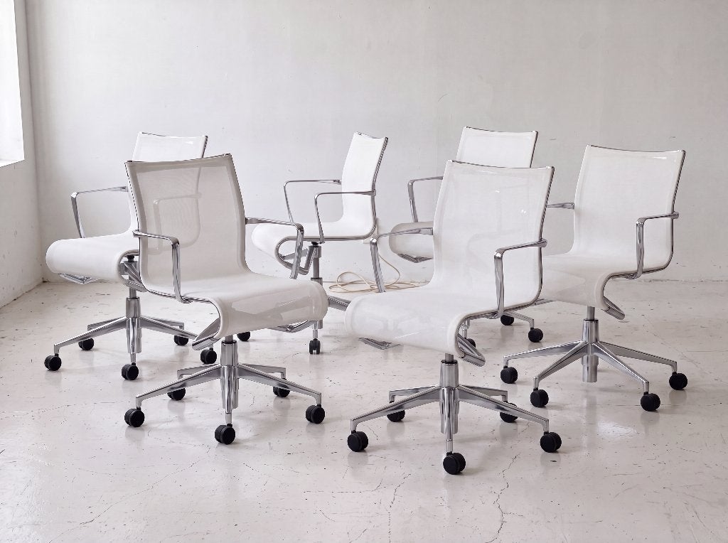 6x Alias Rollingframe 44 / 434 design bureaustoelen ZGAN, Wit, ?, Zo goed als nieuw, Bureaustoel