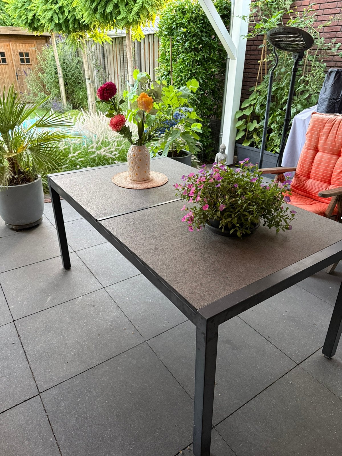 Aluminium tuintafel, Tuin en Terras, Tuintafels, Ophalen, Gebruikt, Rechthoekig, Aluminium