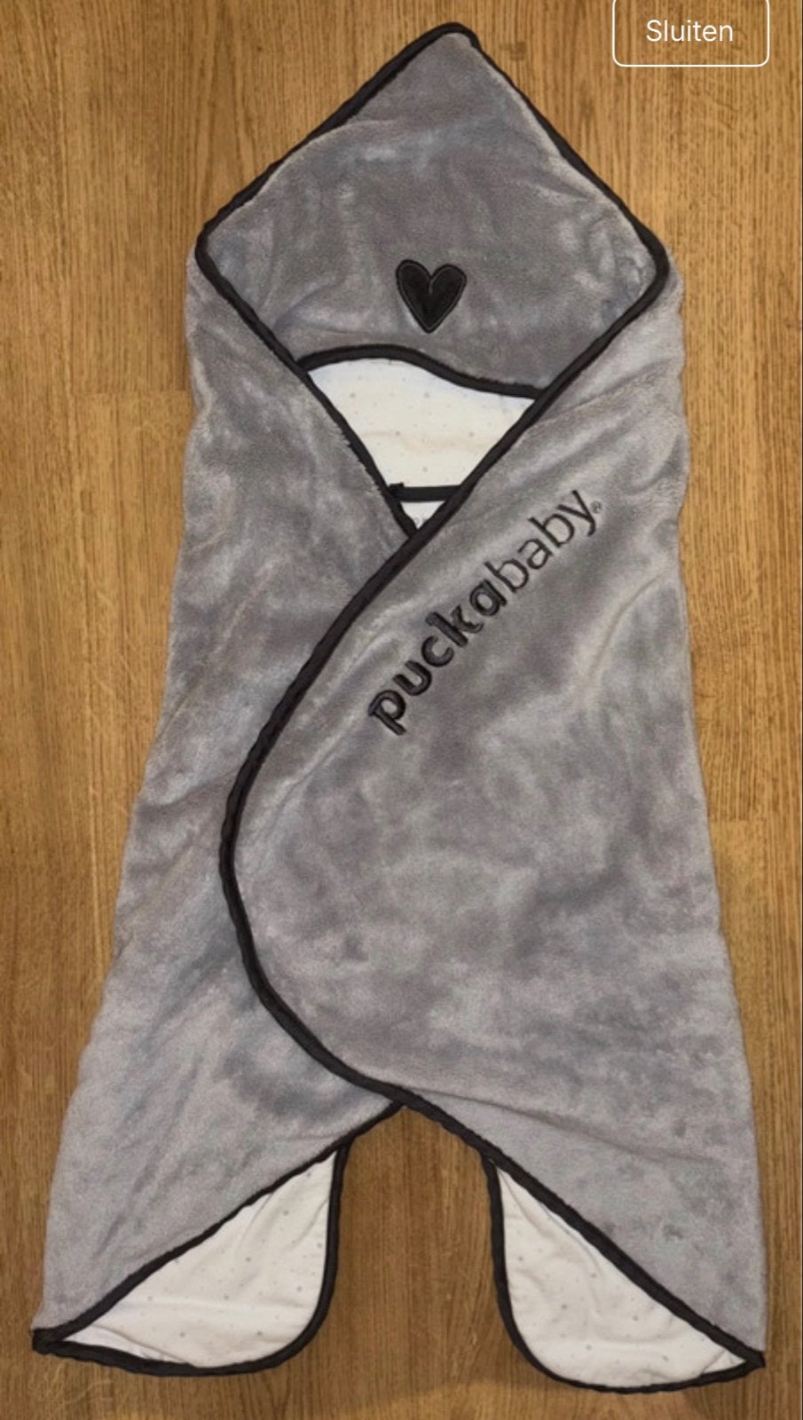 Puckababy Gogo Newborn wikkeldeken/voetenzak - Grijs/Wit, Ophalen, Puckababy, Nieuw, Voetenzak