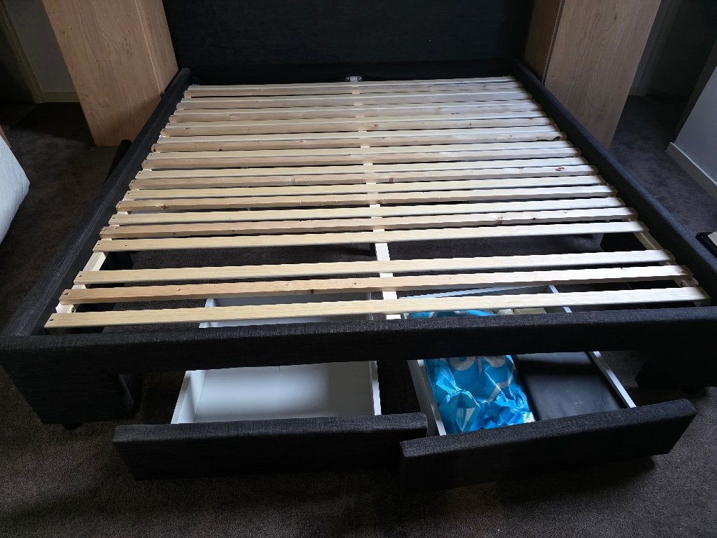 bed, Ophalen, Gebruikt, Zwart, Tweepersoons
