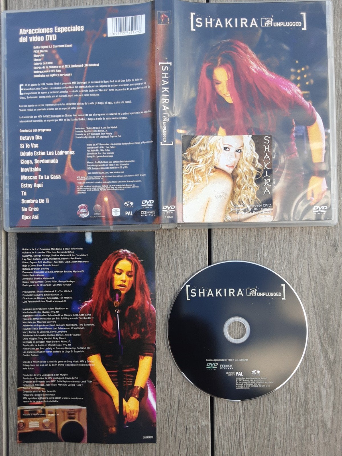Shakira MTV Unplugged DVD - Live akoestisch concert, Bonusmateriaal, Gebruikt, Alle leeftijden, Spaans