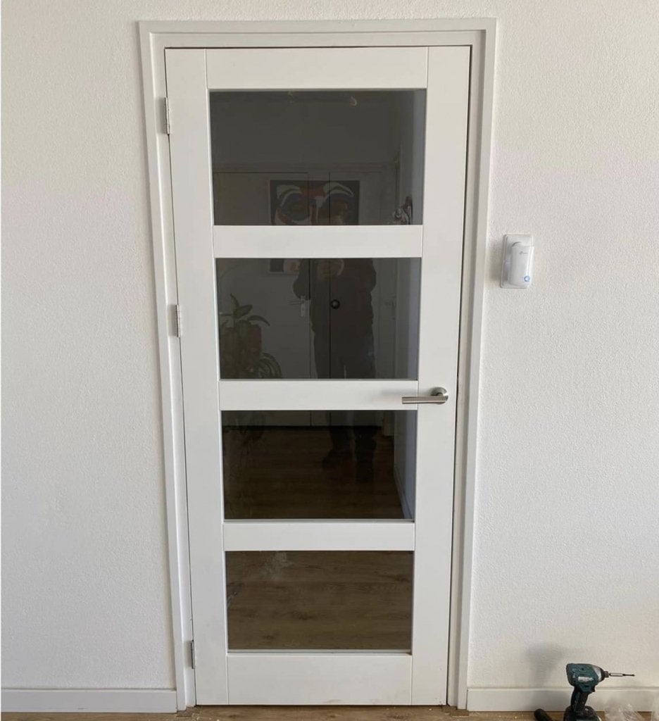 Binnendeur met Glas Opdek en Stomp