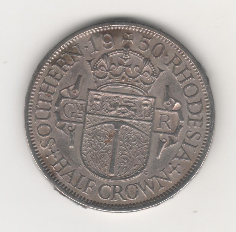 half crown Zuid-Rhodesië 1950 (M 304), Postzegels en Munten, Munten | Afrika, Ophalen of Verzenden, Zimbabwe, Losse munt
