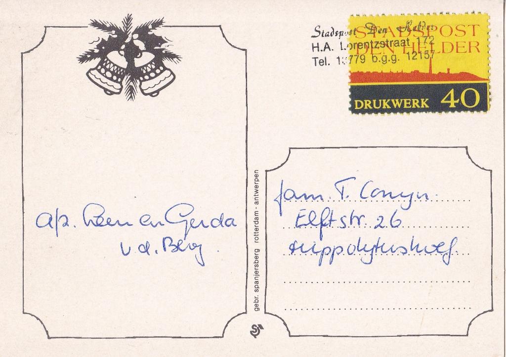 Stadspost Den Helder – Den Helder 02230 – Drukwerk, Postzegels en Munten, Brieven en Enveloppen | Nederland, Verzenden, Overige typen