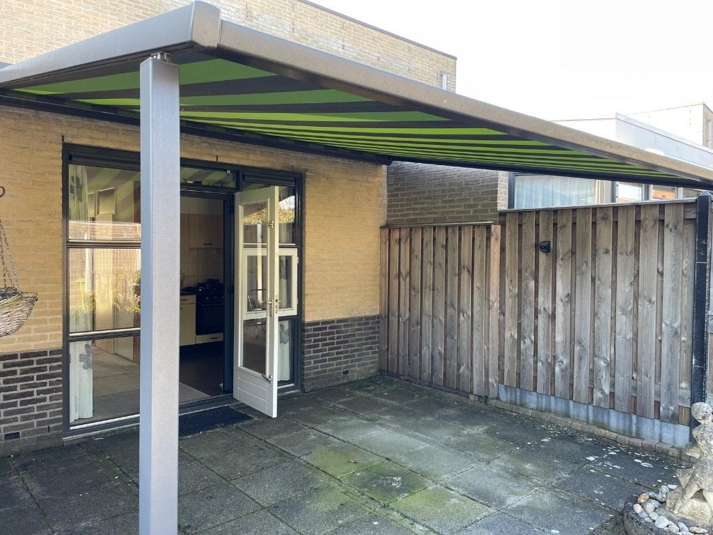 Erhardt Pergola Zonnescherm elektrisch 427x330 cm Somfy, Ophalen, Gebruikt, Elektrisch, 250 cm tot 450 cm
