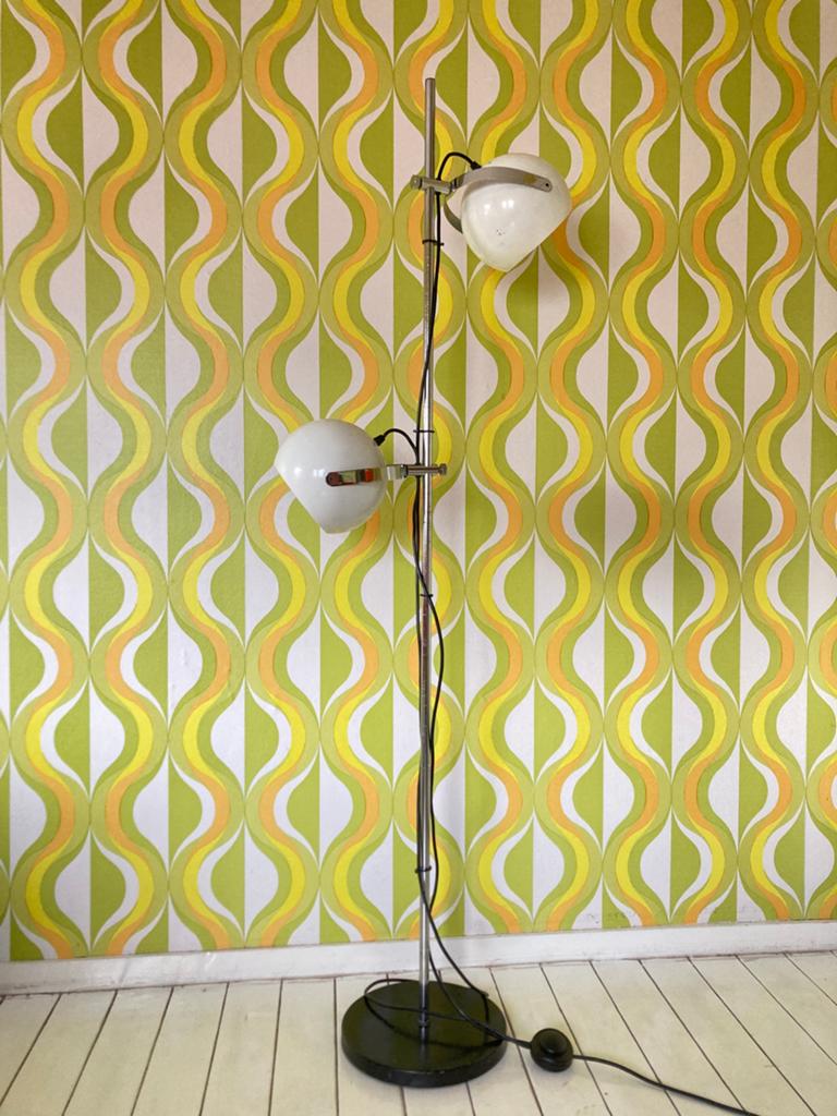 70s Space-age vloerlamp met 2 spots Vintage Seventies, Ophalen of Verzenden, Gebruikt, Jaren 70, 100 tot 150 cm