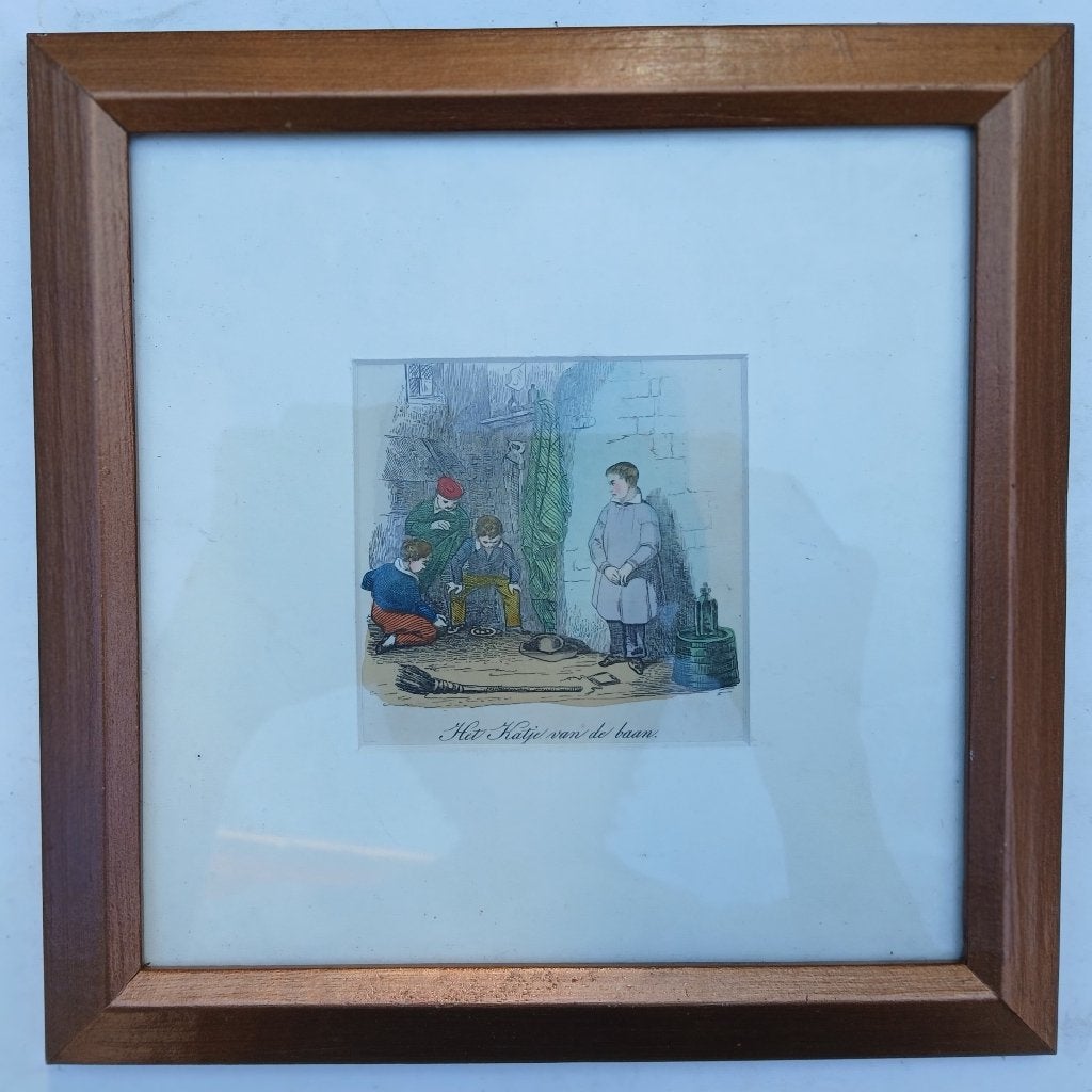 Ingekleurde gravure rond 1850 KATJE VAN DE BAAN (Bke-50), Ophalen