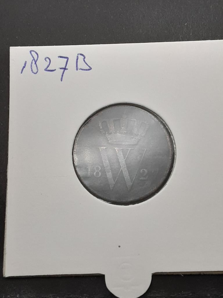 1 cent 1827 B Koning Willem I, Postzegels en Munten, Munten | Nederland, Ophalen of Verzenden, Koning Willem I, 1 cent, Losse munt
