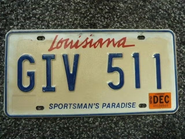Kentekenplaat licenseplate Louisiana Sportsmans Paradise USA, Verzenden, Gebruikt, Auto's