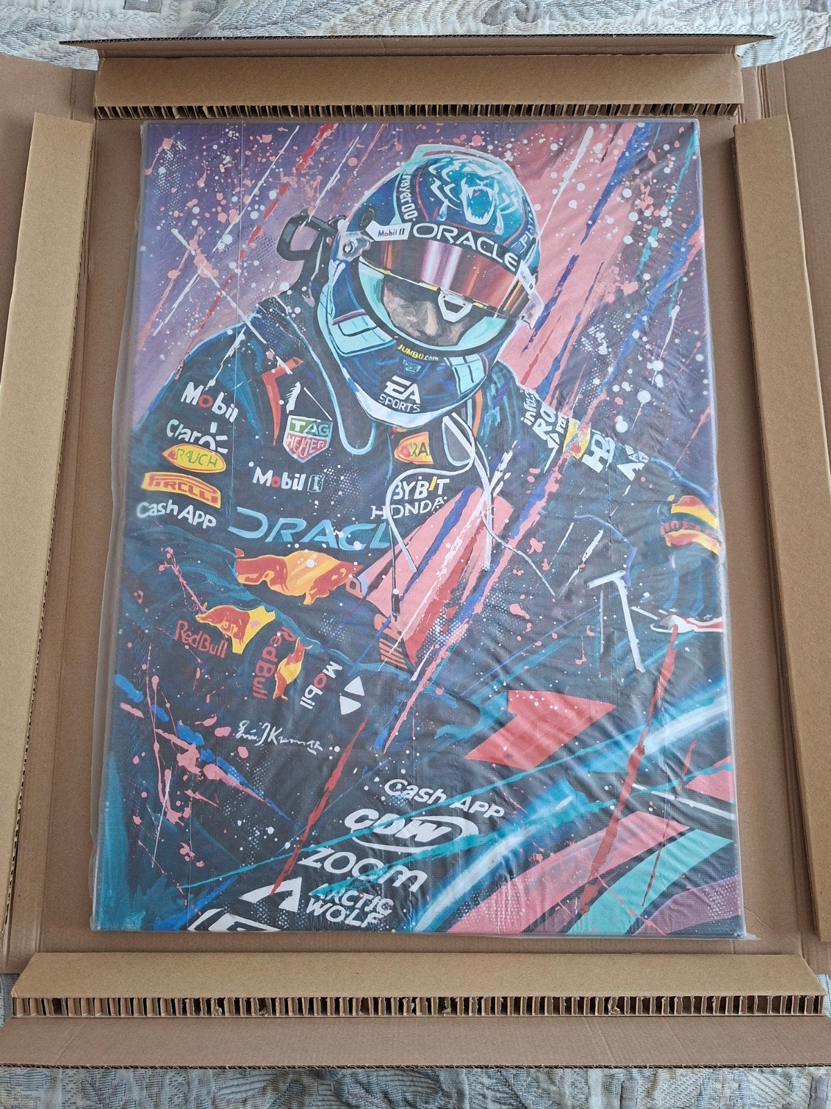 Max Verstappen Miami 2023 canvas doek van Eric Jan Kremer, Ophalen