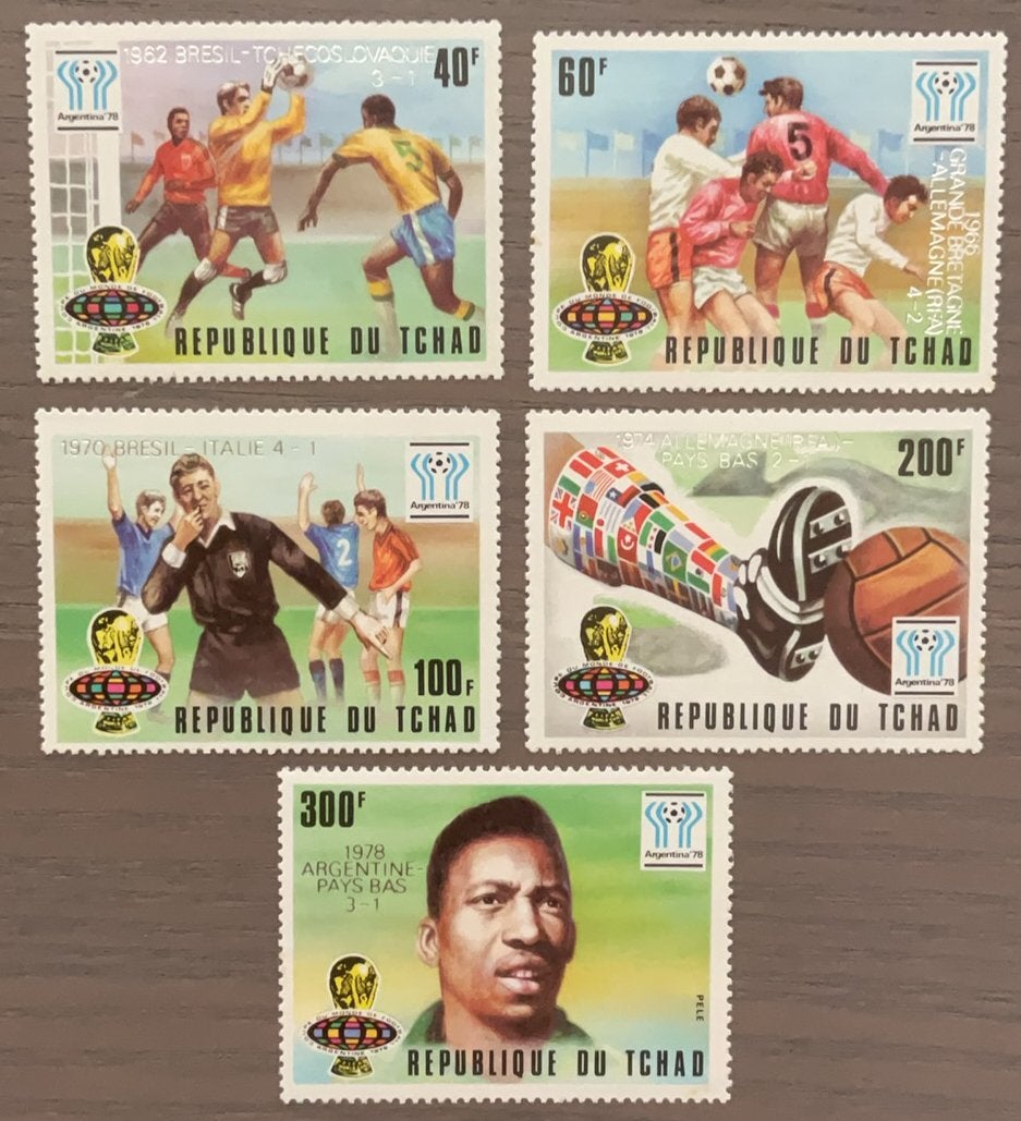 Tsjaad - WK VOETBAL ARGENTINIË 1978 met opdruk winnaars, Postzegels en Munten, Ophalen of Verzenden, Overige landen, Postfris