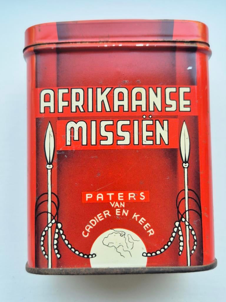 Missiebus blik Afrikaanse Missien Oosterbeek, Verzamelen, Ophalen of Verzenden, Gebruikt, Overige