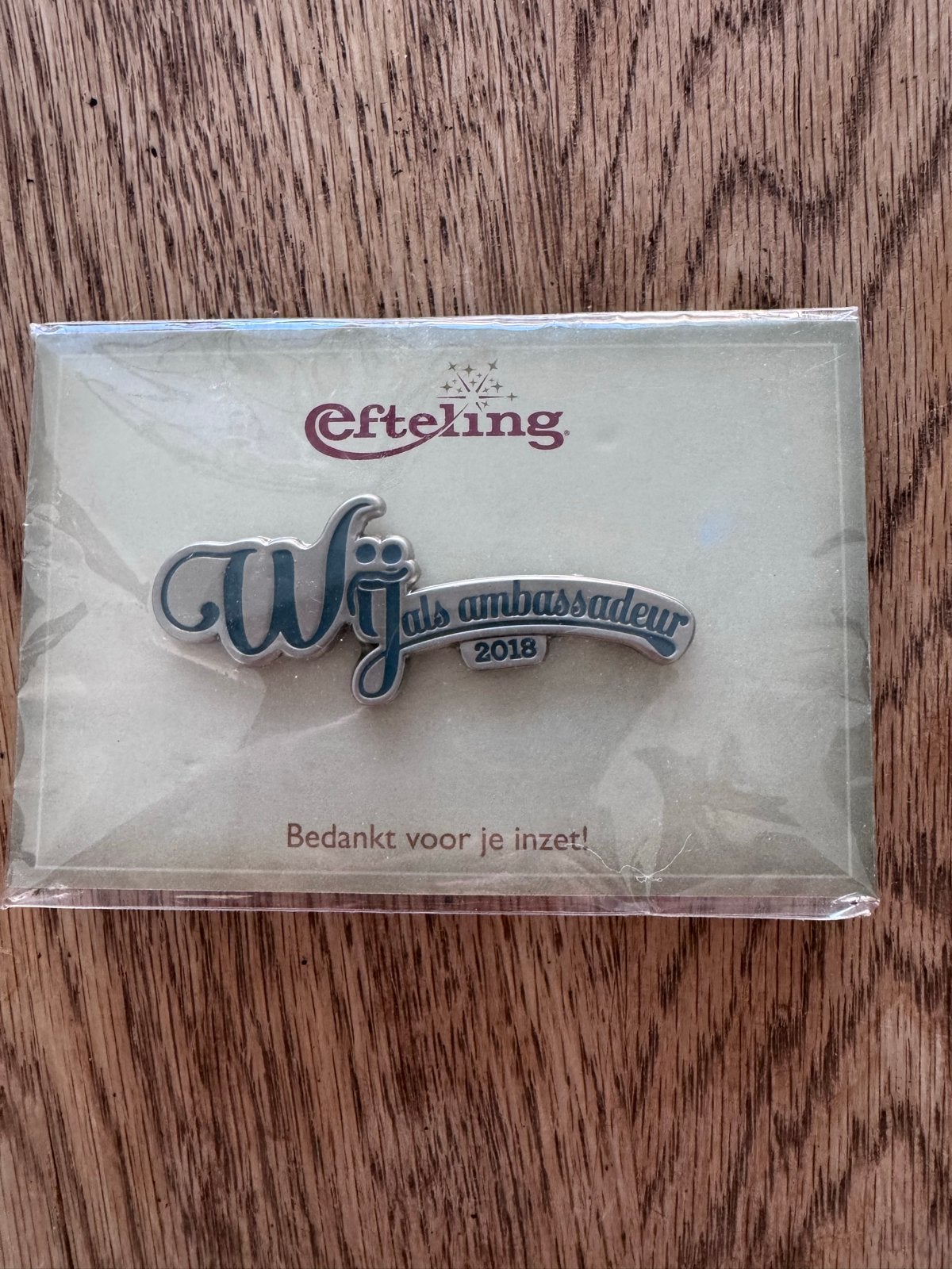 Efteling Wij als ambassadeur 2018 pin, Verzamelen, Efteling, Ophalen of Verzenden, Nieuw, Button of Speldje