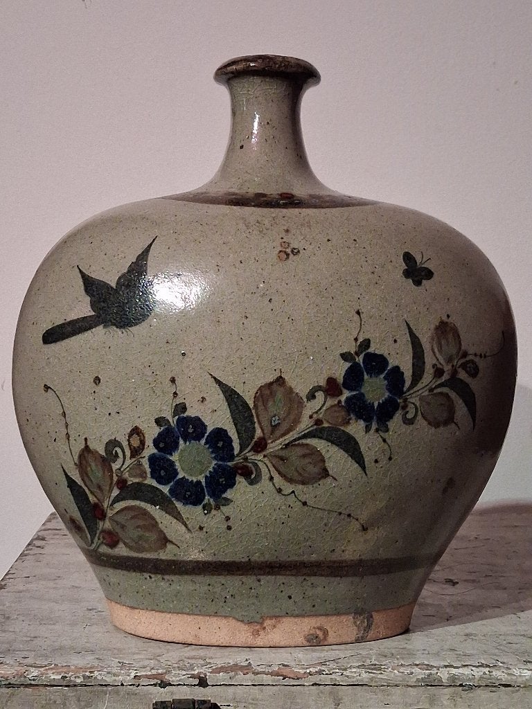 Vintage Tonalá Studio Pottery Vaas Mexico '60 gesigneerd, Antiek en Kunst, Ophalen of Verzenden
