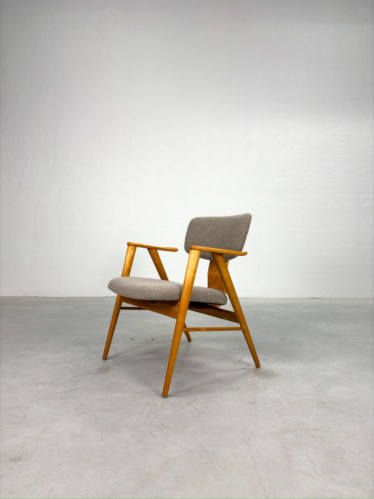 Vintage Pastoe FB14 Fauteuil van Cees Braakman, Ophalen, Dutch design, Scandinavisch, Mid-century, Jaren 50, 75 tot 100 cm, Zo goed als nieuw