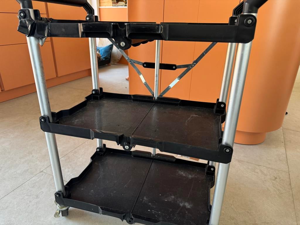 Opvouwbare serveerwagen/trolley met 3 niveaus, Ophalen, Gebruikt