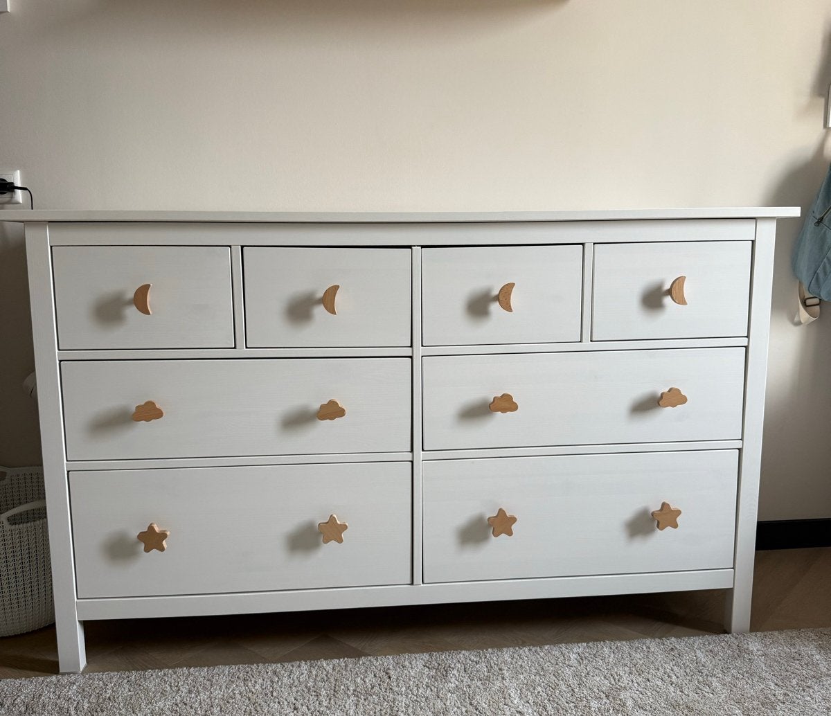 IKEA HEMNES ladekast wit gebeitst met 8 lades, Huis en Inrichting, Ophalen, Gebruikt, 5 laden of meer, 150 tot 200 cm