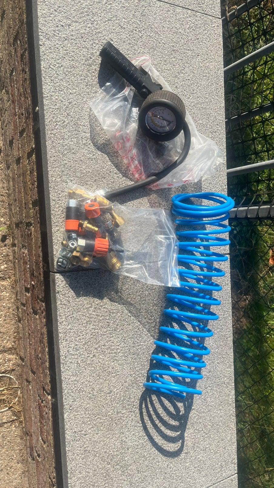 Bandenpomp met toebehoren, Ophalen of Verzenden, Gebruikt