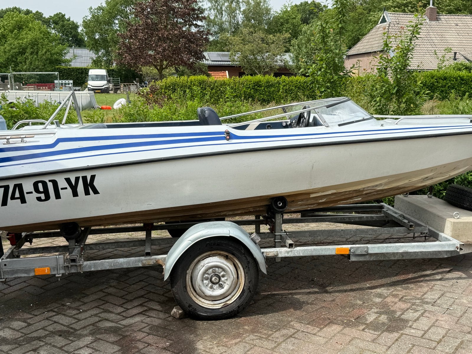 Leuke speedboot met Evinrude 50PK + trailer, Watersport en Boten, Speedboten, Ophalen, Overige merken, Gebruikt, Elektrische start