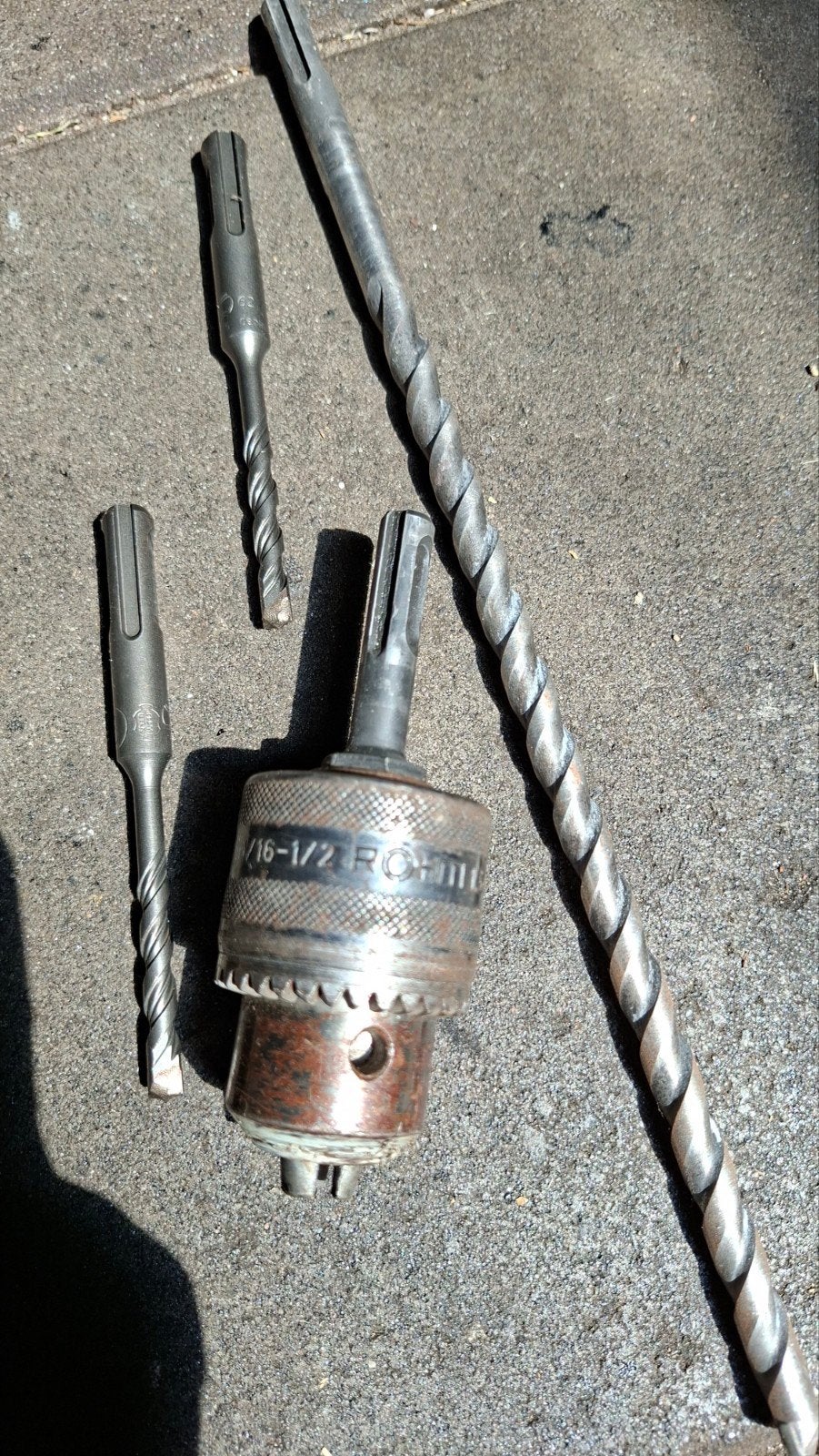 Hilti boorkop, Ophalen, Boormachine