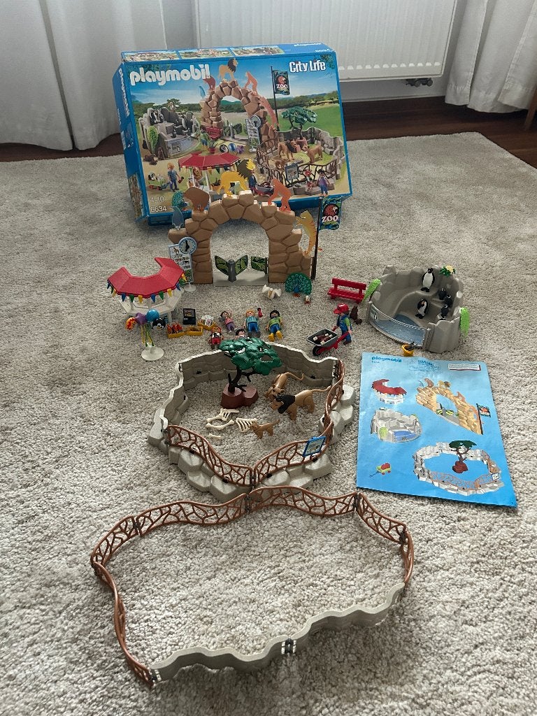 Playmobil Mijn grote dierentuin 6634 met extra dieren, Wild life, Gebruikt, Complete set, Overige typen