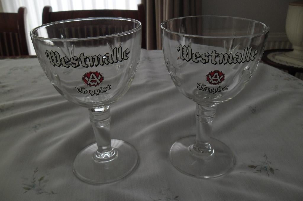2 Westmalle trappist bierglazen, Ophalen of Verzenden, Nieuw, Glas of Glazen, Overige merken