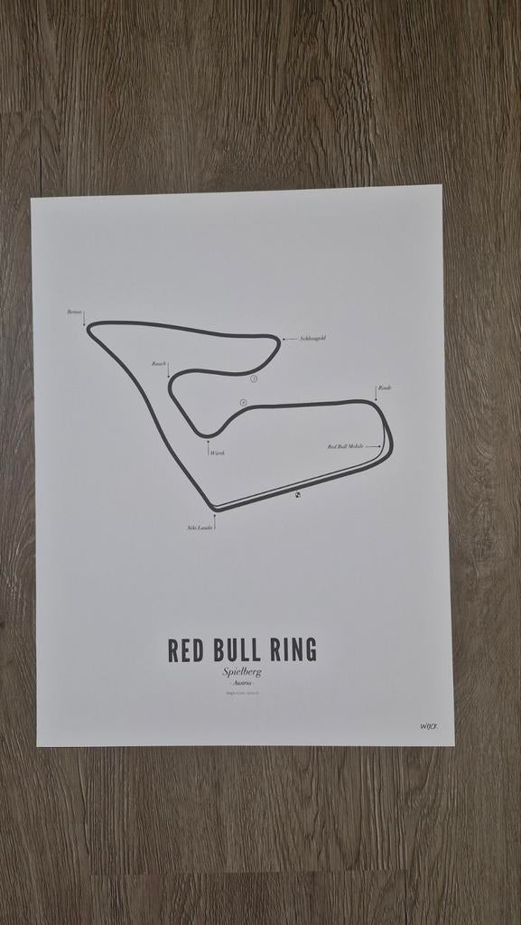 Red Bull Ring poster Wijck 30x40, Ophalen, Rechthoekig Staand, Zo goed als nieuw, Sport