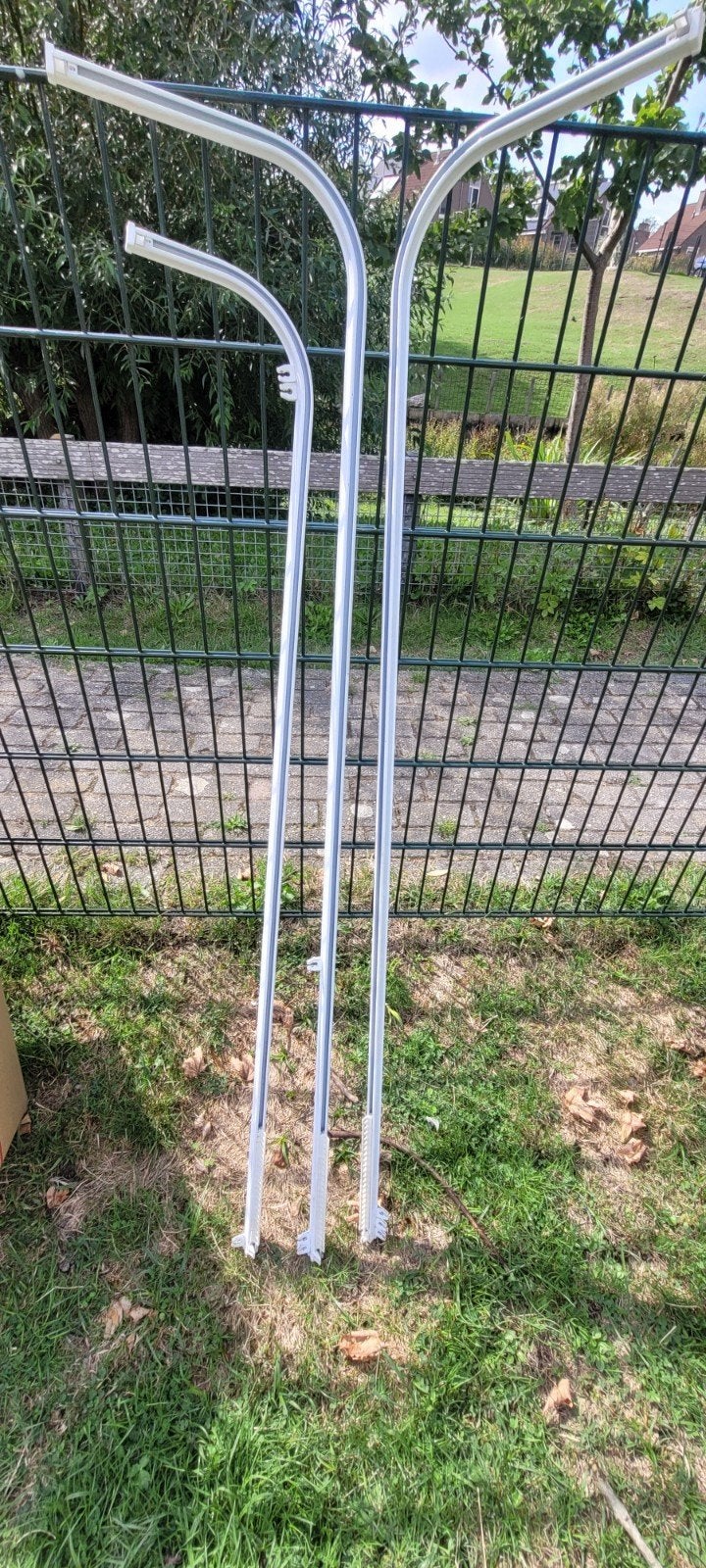 1 Gordijnrail met boog, Ophalen, Gebruikt, Wit, Kunststof